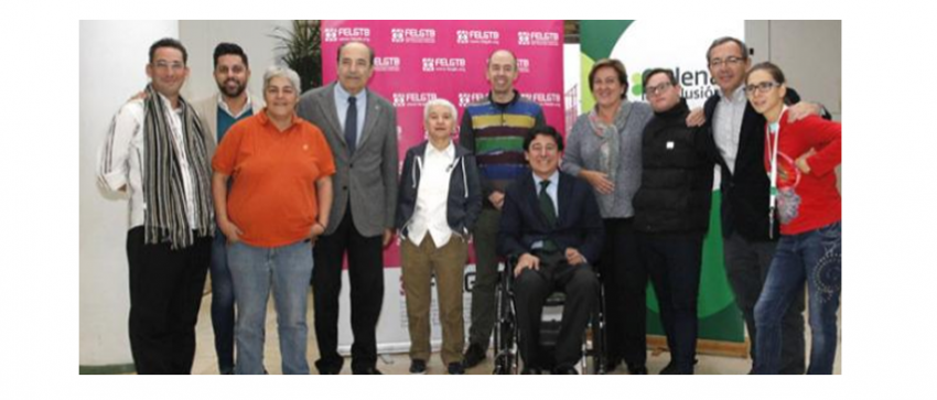 En la imagen: de izda. a dcha. Francisco Blanco y Moisés Oliva (Plena inclusión Canarias), Uge Sangil (FELGTB), Mario Puerto (Plena inclusión), Boti García y Jesús Generelo (FELGTB), Borja Fanjul (MSSSI), Carmen Laucirica, Héctor Santana y Enrique Ga