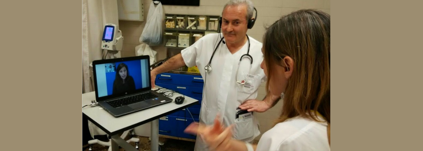 Videointerpretación en el Hospital de Tudela (Foto ASORNA)